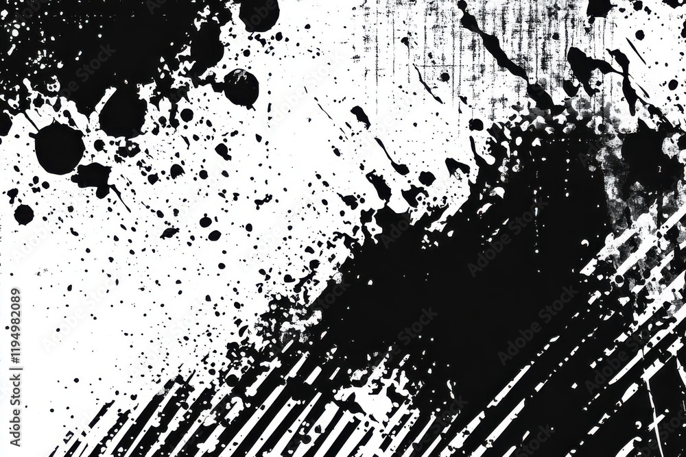 Poster subtle monochrome vector texture featuring halftone visuals and dynamic splashes for creative projec