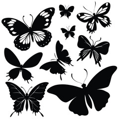 set of butterflies