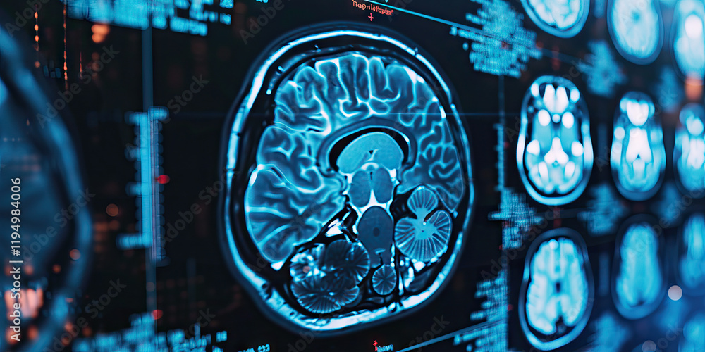 Poster medical monitor displaying multiple brain scans