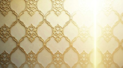 Elegant Golden Wall Pattern: Luxury Interior Design Texture