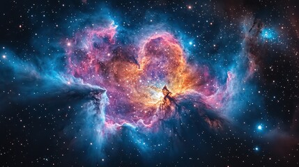 Obraz premium Cosmic Nebula: A Celestial Tapestry of Stars and Gas