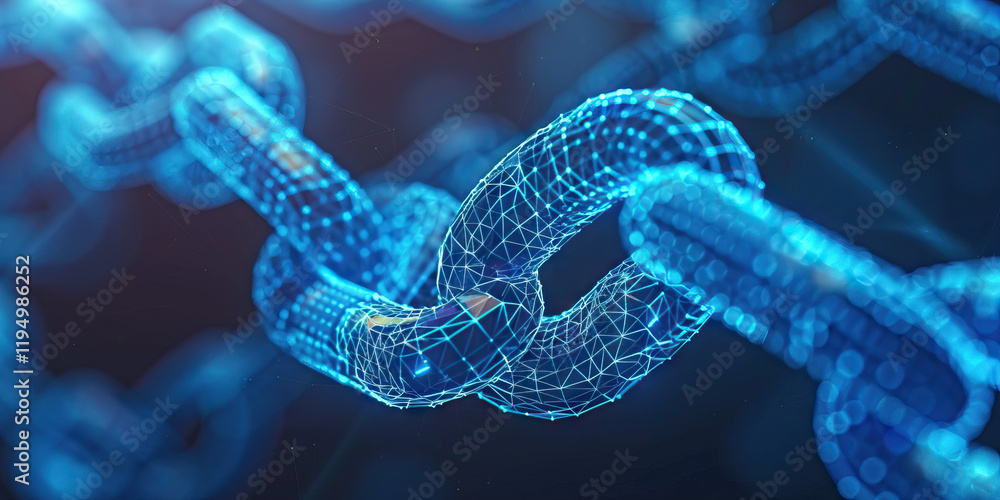 Poster digital chain link network visualization