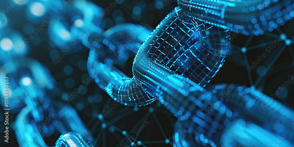 Aufkleber digital chain link network structure