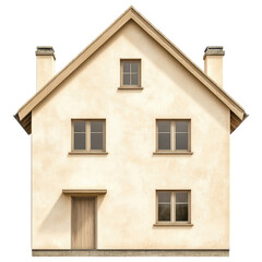 Obraz premium Passive House concept. Simple house exterior with a light facade and symmetrical design.