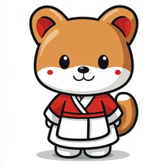 Obraz premium Adorable Fox Character Wearing Traditional Clothing