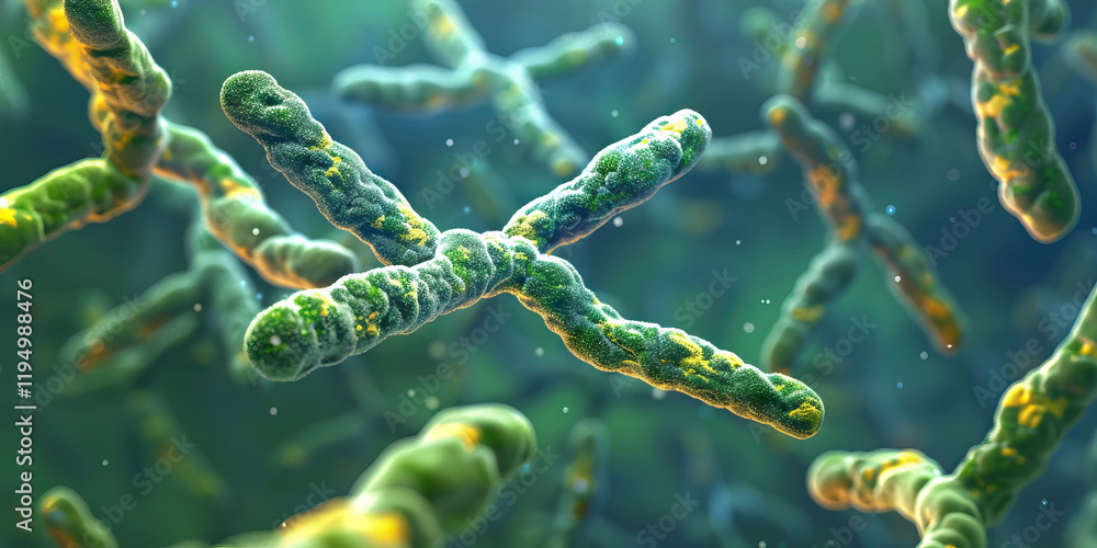Poster microscopic image of multiple x-shaped chromosomes