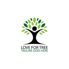 Obraz premium Love For Tree Logo Design