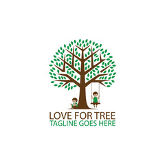 Obraz premium Love For Tree Logo Design