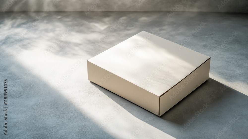 Poster minimalist composition featuring simple box casting soft shadows
