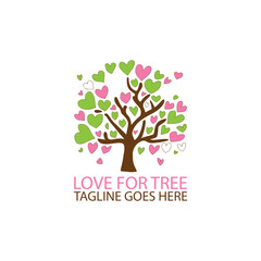 Obraz premium Love For Tree Logo Design