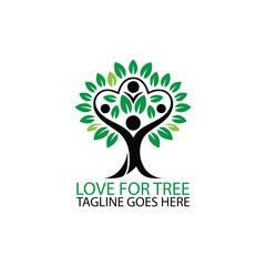 Obraz premium Love For Tree Logo Design