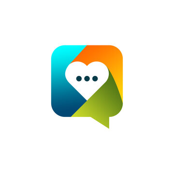 Love chat logo design. Pefect for communication, love, datting app logo design