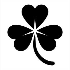 Shamrock Silhouette, vector Icon Design