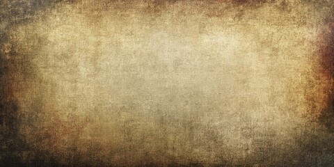 Obraz premium Neutral aged canvas texture with warm beige and brown gradients, featuring a central vignette effect, ideal for backgrounds and artistic designs.
