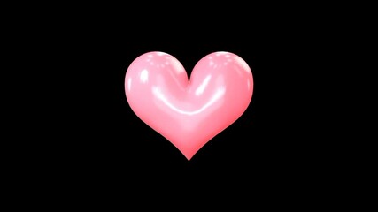 Valentine Day rose pink heart shape 3d icon - Powered by Adobe