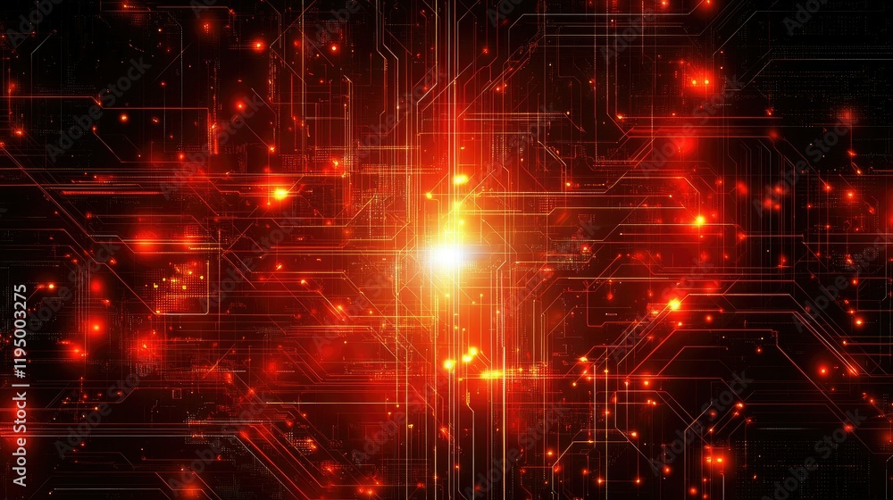 Fototapete abstract ai technology background with glowing lines and digital connections, clean layout for text