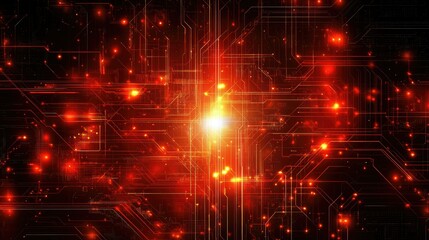 Fototapeta premium Abstract AI technology background with glowing lines and digital connections, clean layout for text