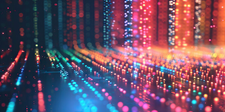 Abstract Multicolored Luminous Dot Array