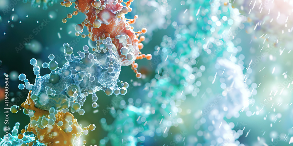 Poster digital rendering of intertwined molecular strands