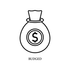 Icon a BUDGED, isolated against a clean background.