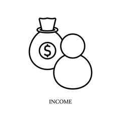 Icon a INCOME, isolated against a clean background.
