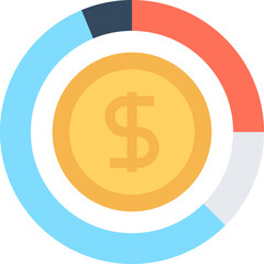 Obraz premium money management flat vector web icon