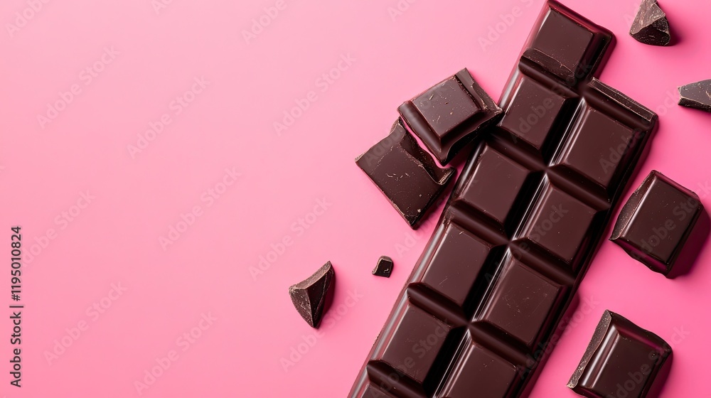 Poster chocolate bars aligned symmetrically on one side, with clean background for text placement.