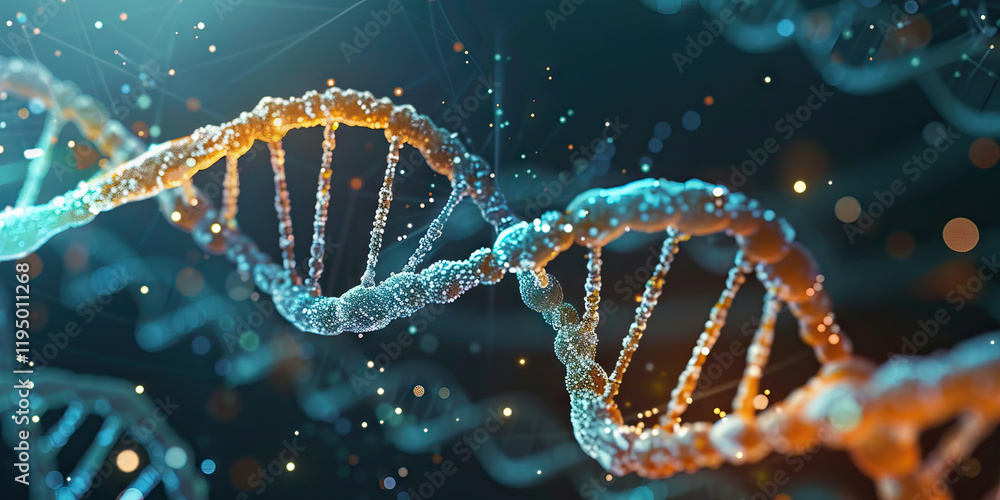 Aufkleber digital rendering of dna double helix