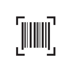 Barcode editable stroke outline icon isolated on white background
