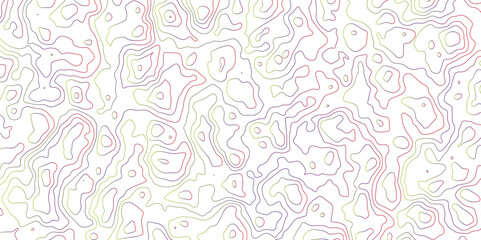 Topographic map. Geographic mountain relief. Abstract lines background. Contour maps. Vector illustration, Modern design with White background with topographic wavy pattern. 