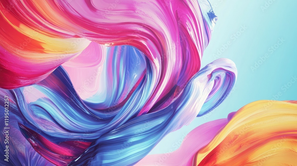Poster colorful and dynamic abstract swirls blending seamlessly in a pride-themed design, perfect for text 