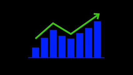 blue color simple business graph bar