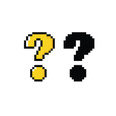 Obraz premium pixel question tag icon vector sign for 8 bit game
