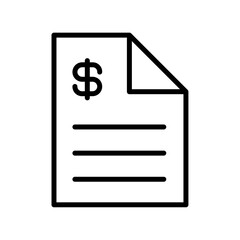 Bank statement icon Thin line vector