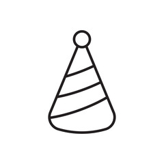 Birthday hat icon Thin line vector