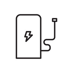 Charging station icon Thin line vector