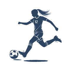 Naklejka premium Soccer Player Silhouette Vector Illustration