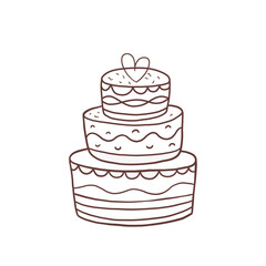 illustration of cake. Valentine's Day.