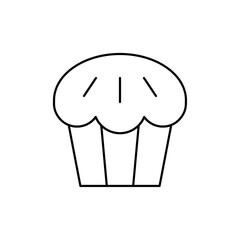 Cupcake icon Thin line vector