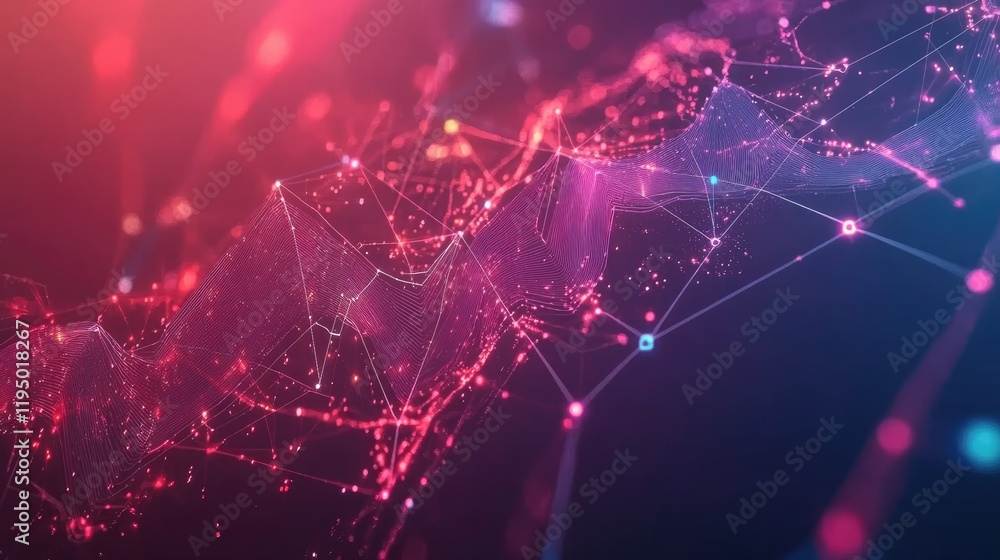 Poster high-tech data visualization with ai and big data icons connecting graphs and charts in a digital sp