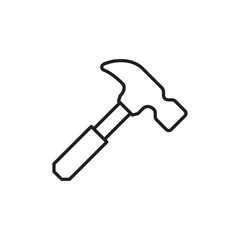 Hammer icon Thin line vector