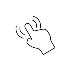 Hand click icon Thin line vector