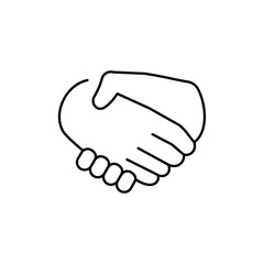 Handshake icon Thin line vector
