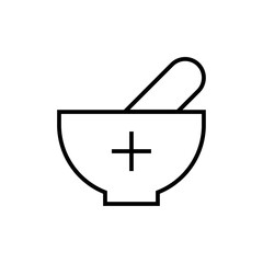 Herbal medicine icon Thin line vector