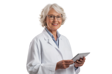 senior doctor with clipboard