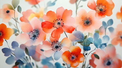 special occasion cards, close-up of an elegant card with vibrant watercolor blooms cascading from the top, surrounded by minimalistic decor