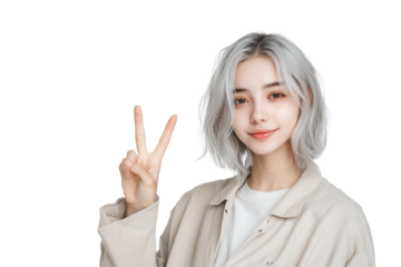 woman showing thumbs up