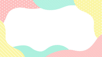 ポップな幾何学フレーム　ドットウェーブ