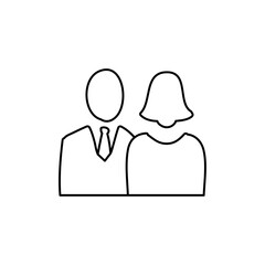Man and woman icon Thin line vector