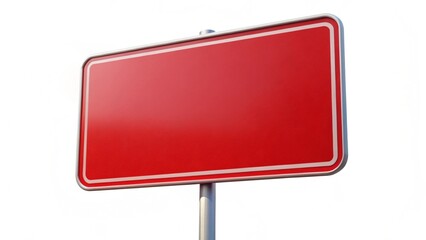 Blank red road sign isolated on white background
